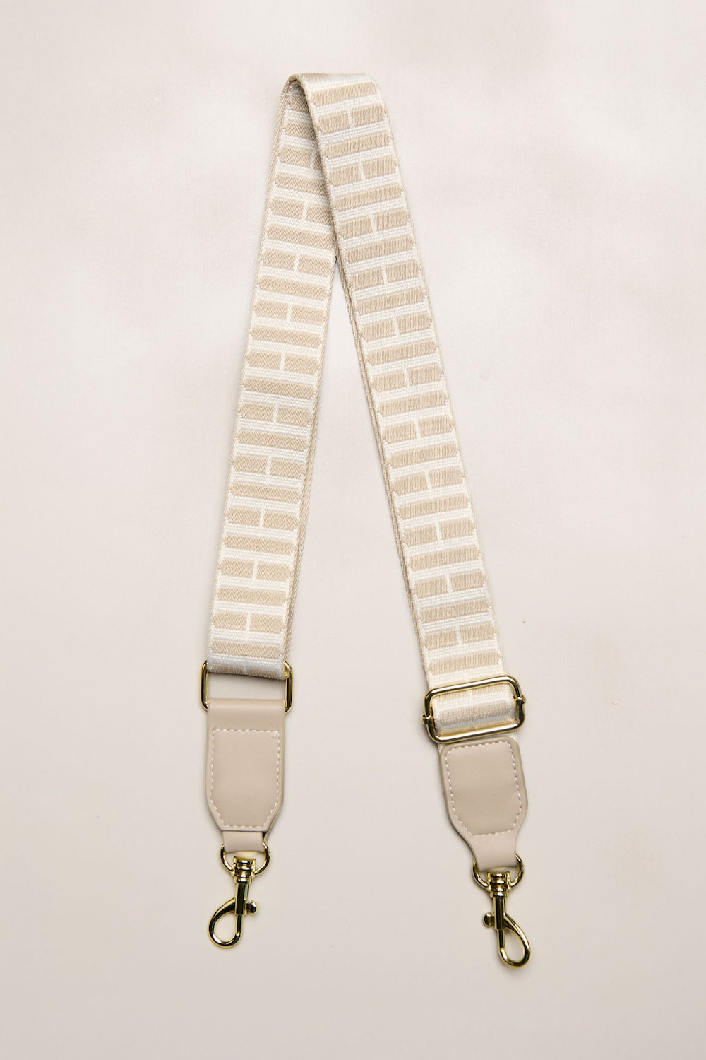 Taupe cream adjustable crossbody strap